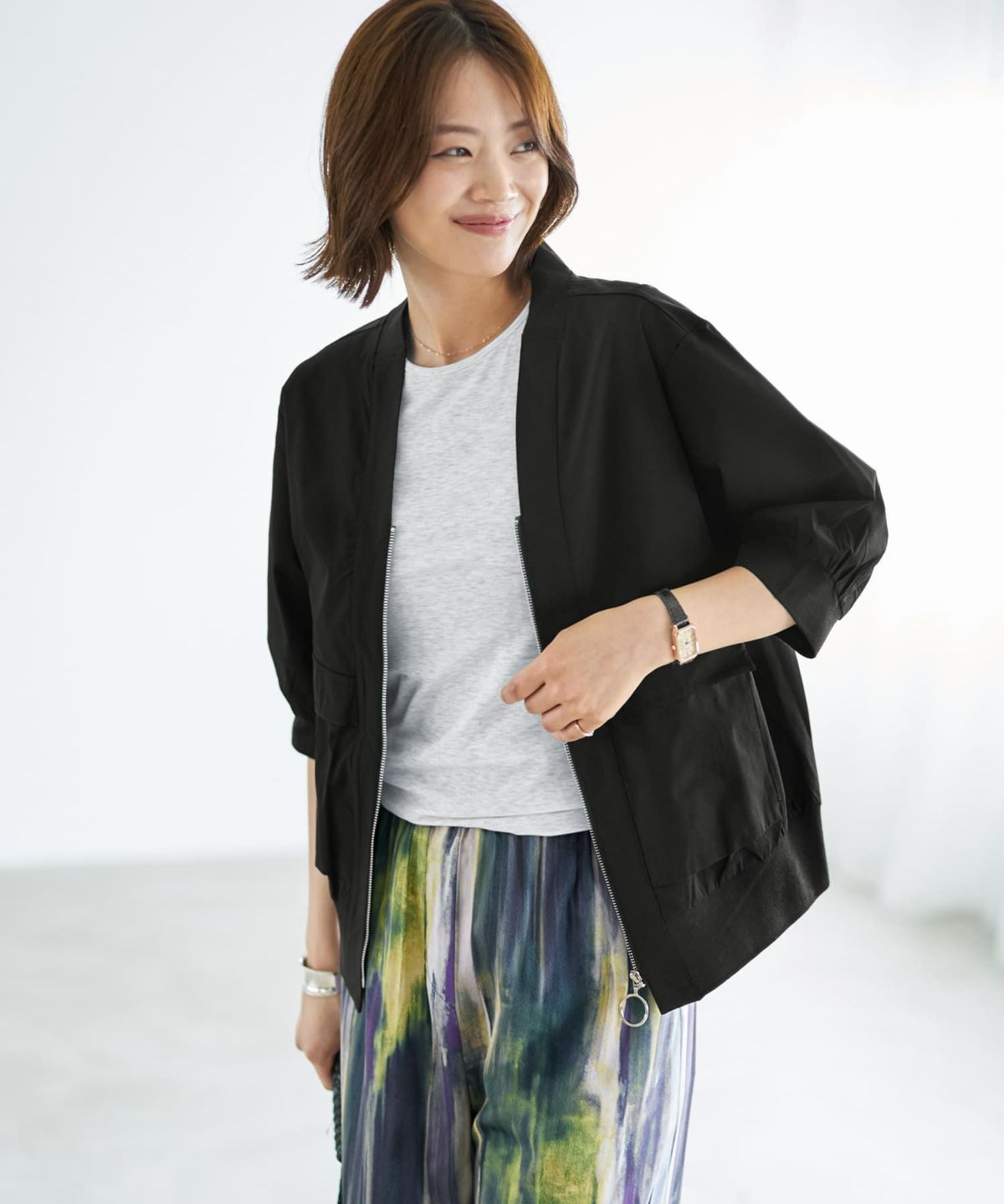 着用イメージ　167cm ブラック