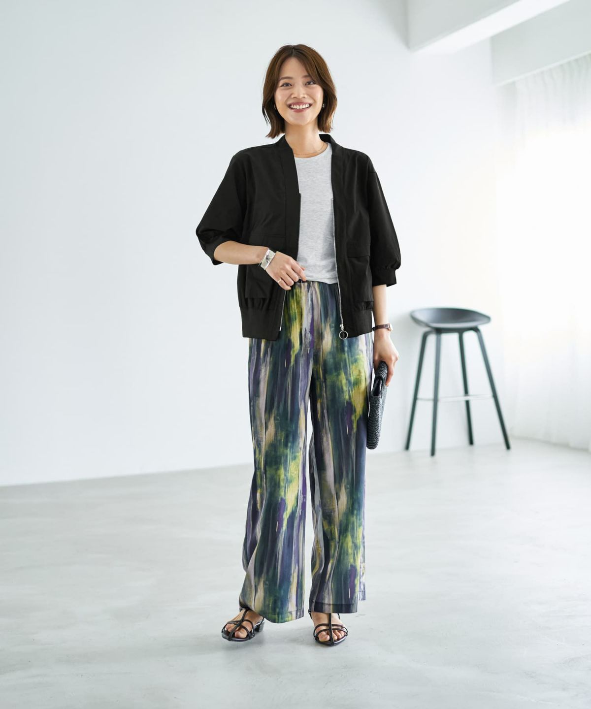 着用イメージ　167cm ブラック