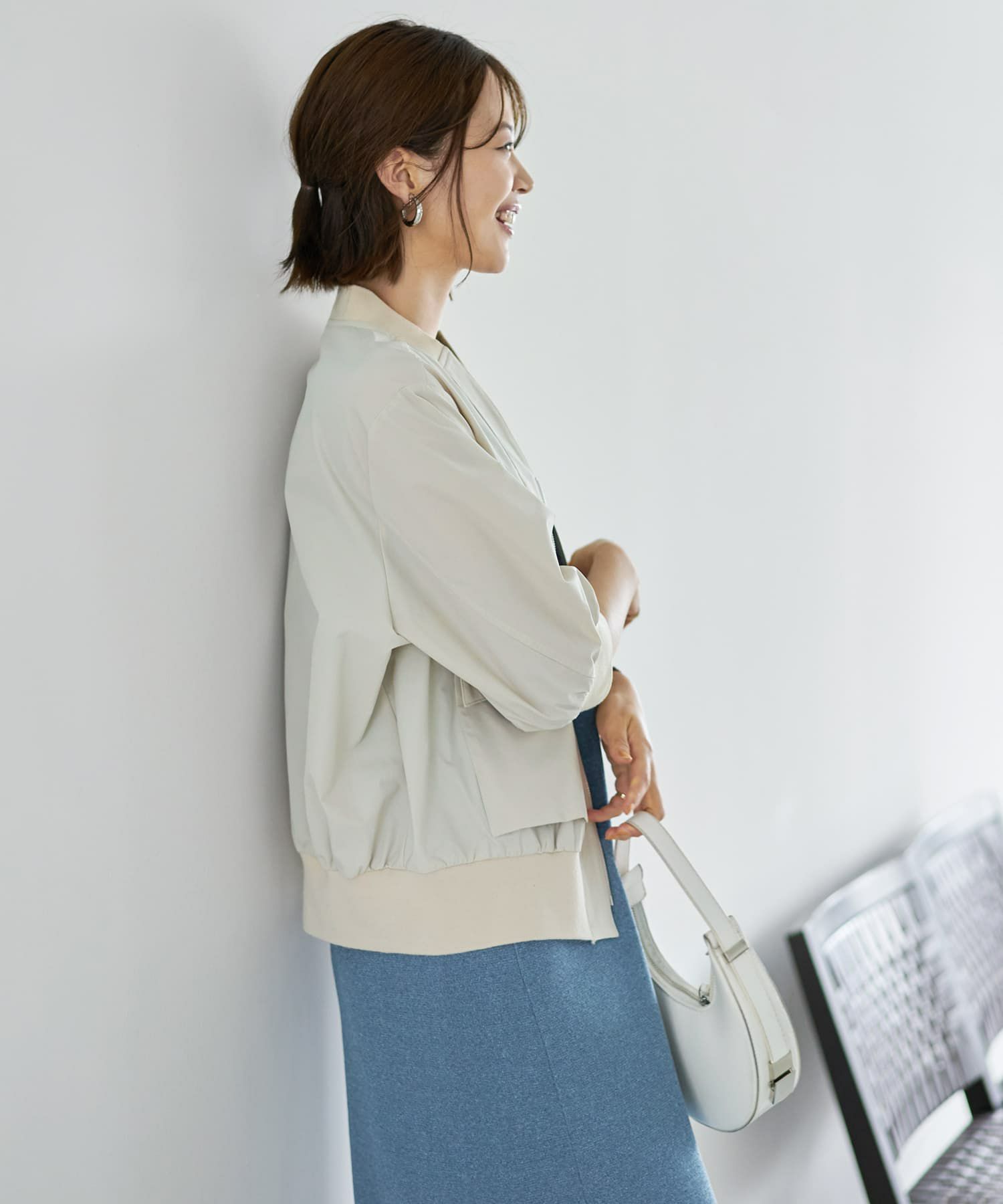 着用イメージ　167cm ライトベージュ