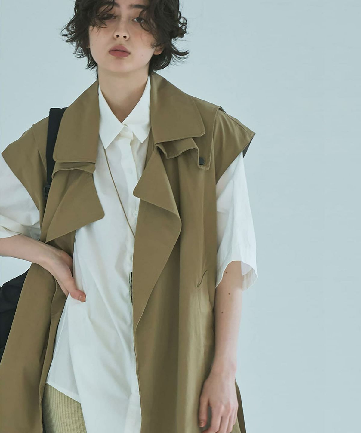 着用イメージ 165cm BROWN BEIGE