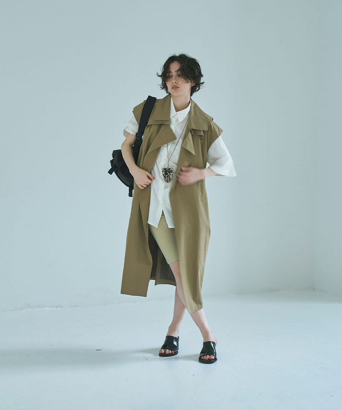 着用イメージ 165cm BROWN BEIGE