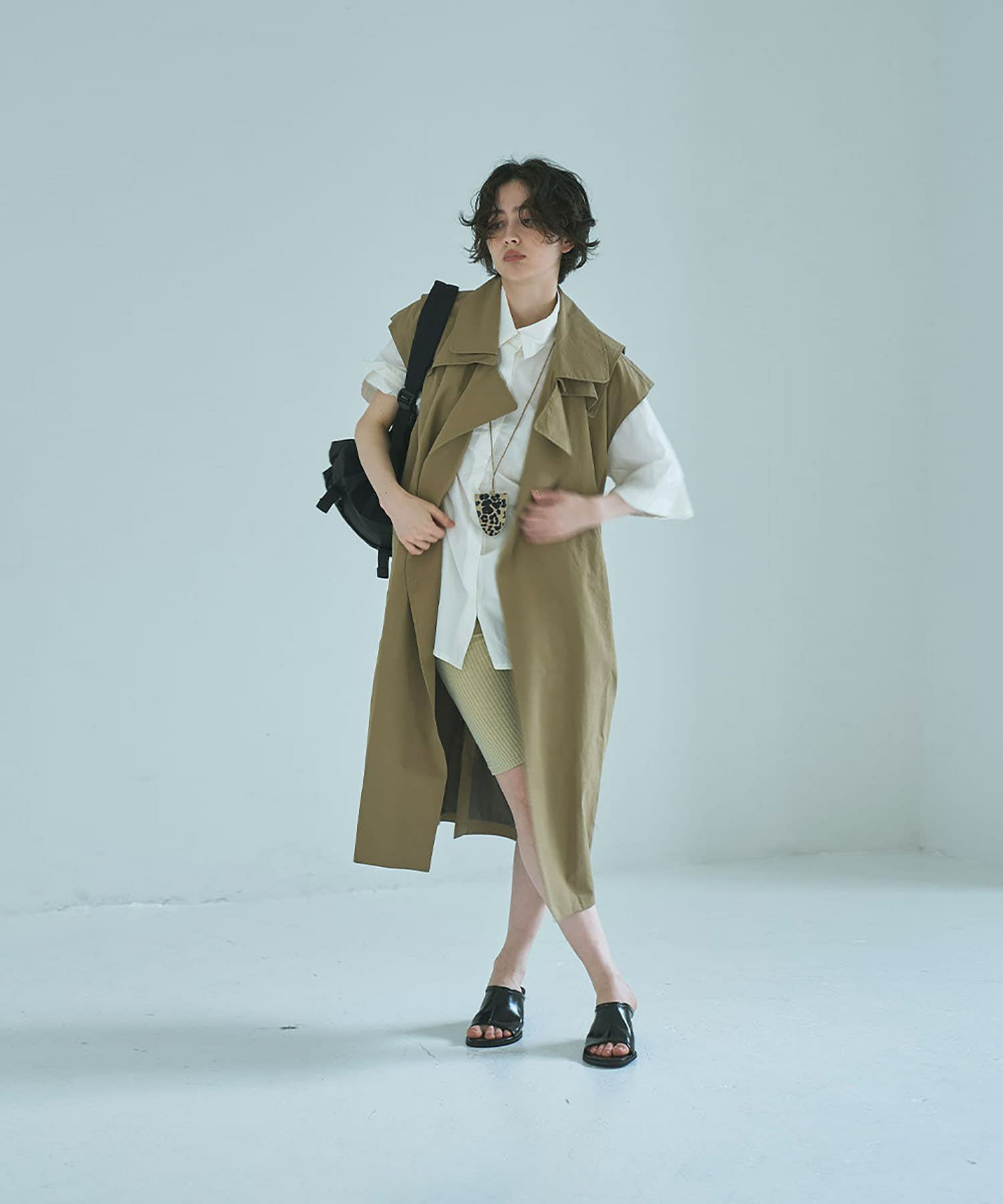 着用イメージ 165cm BROWN BEIGE