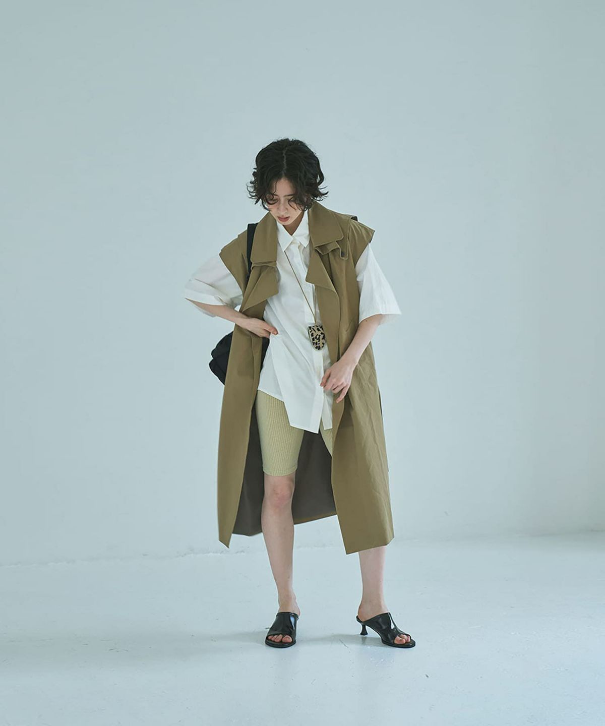 着用イメージ 165cm BROWN BEIGE