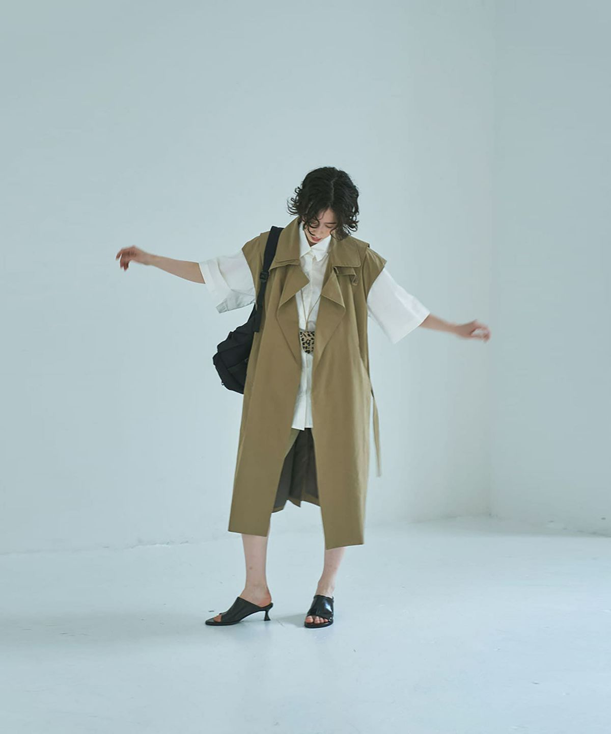 着用イメージ 165cm BROWN BEIGE