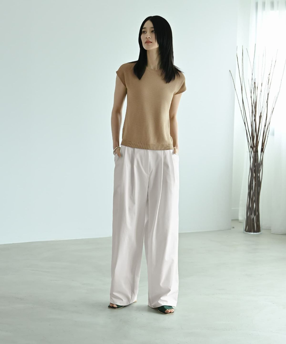 着用イメージ 170cm オリーブベージュ