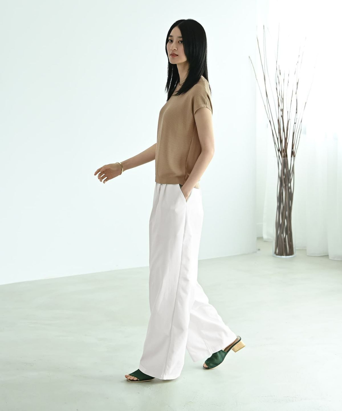 着用イメージ 170cm オリーブベージュ