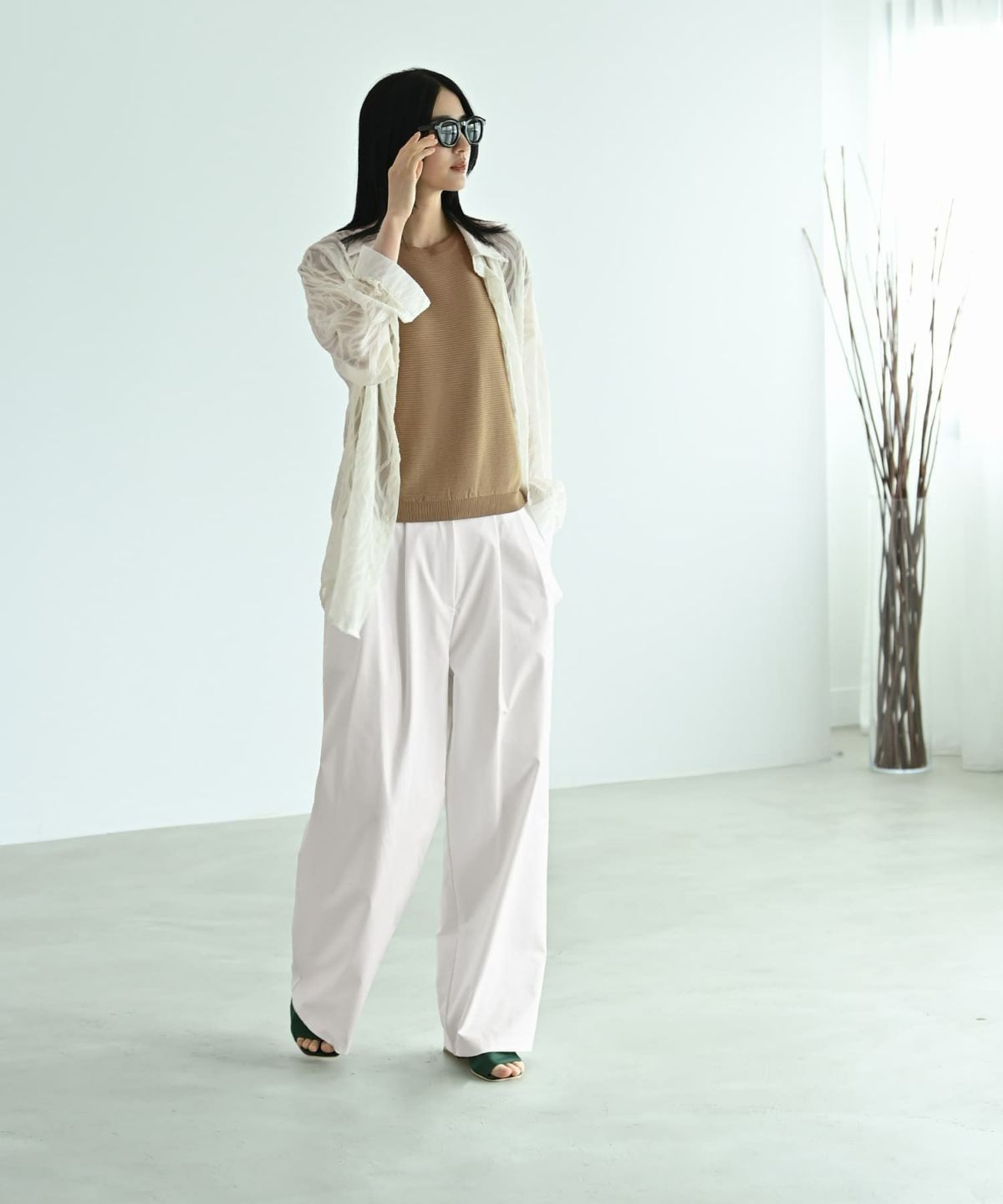 着用イメージ 170cm オリーブベージュ