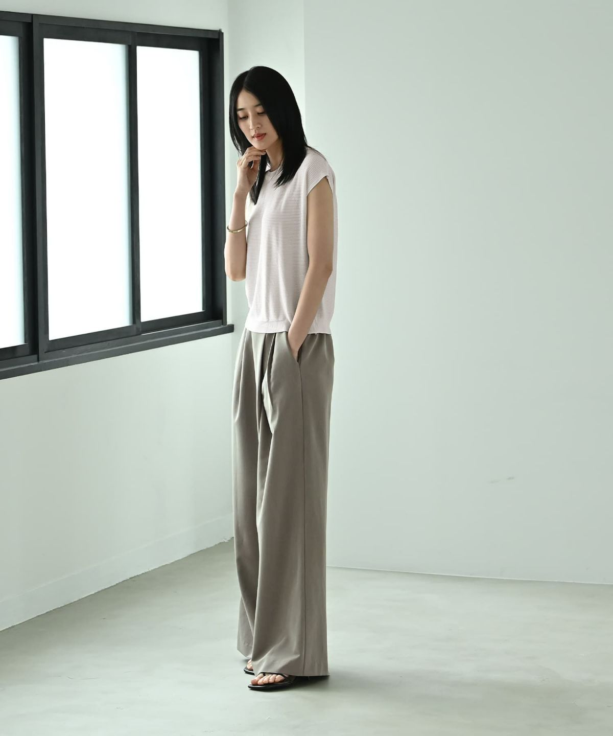 着用イメージ 170cm アイボリー