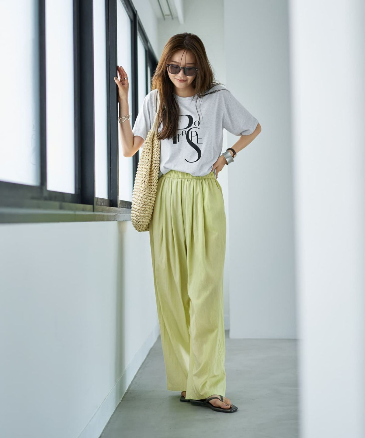 着用イメージ 166cm ブライトグレー