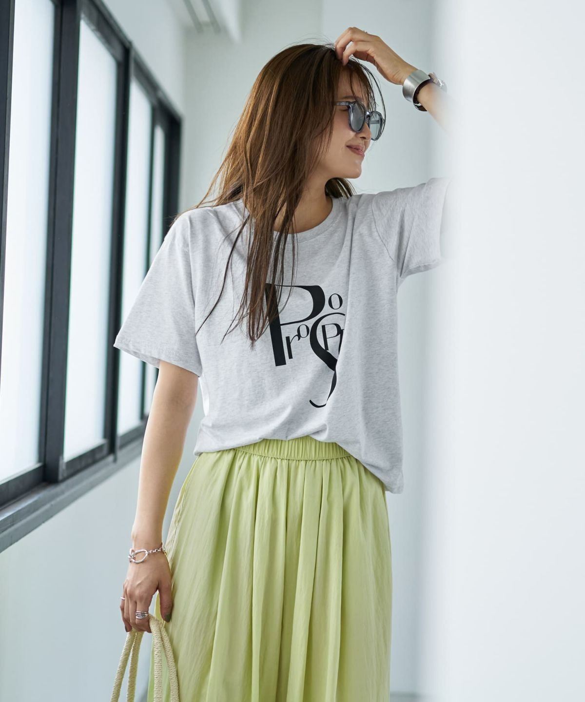 着用イメージ 166cm ブライトグレー