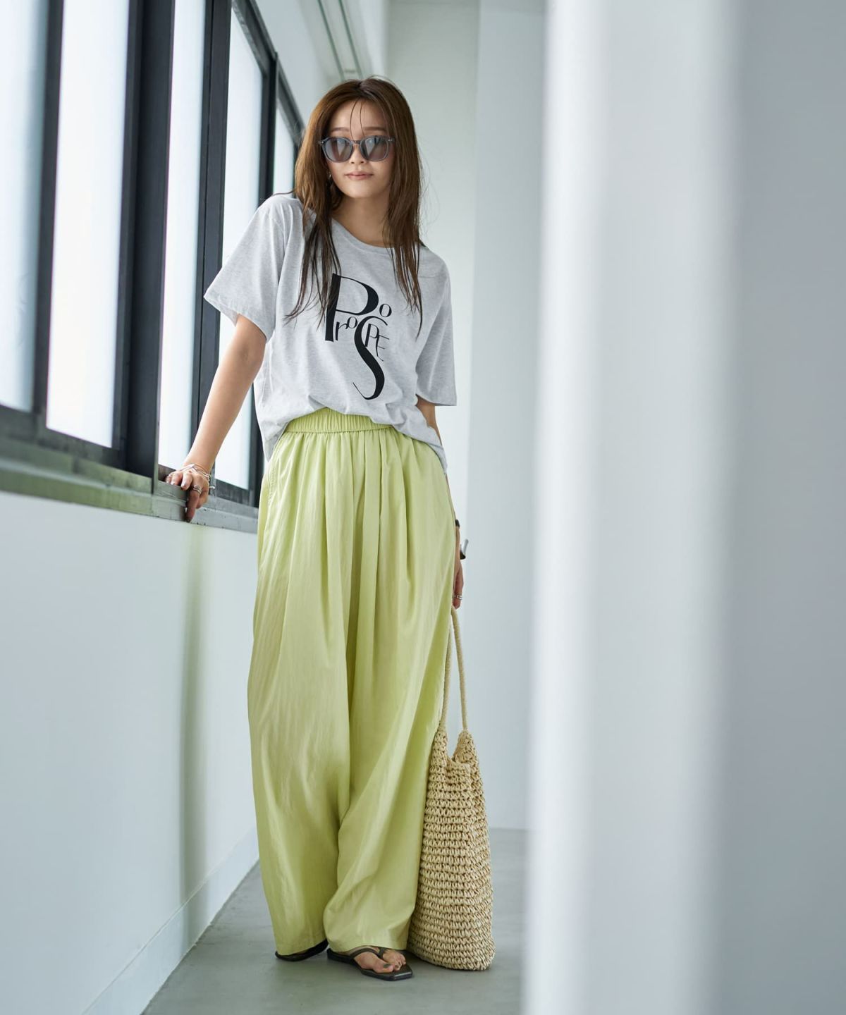 着用イメージ 166cm ブライトグレー