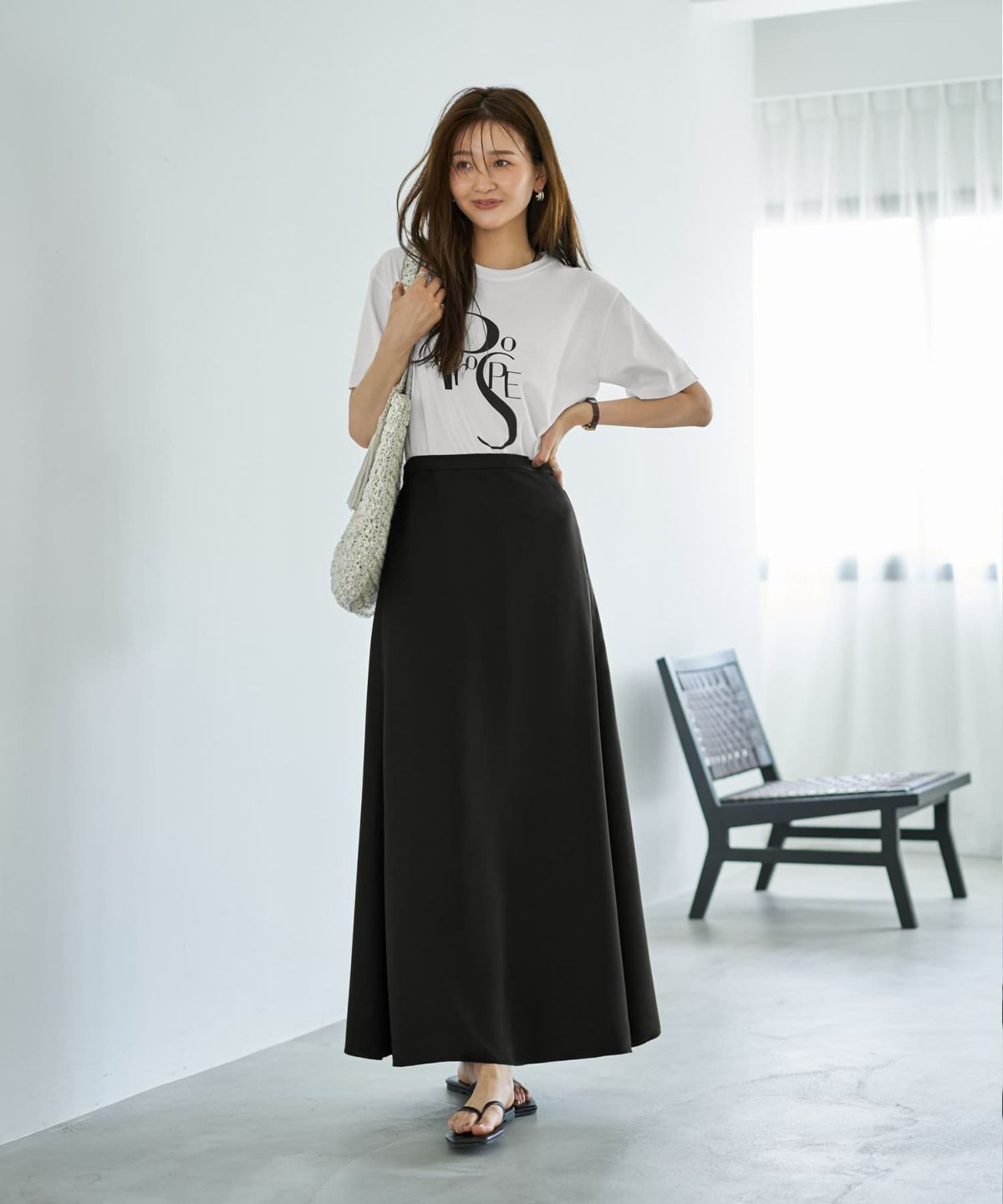 着用イメージ 166cm ホワイト