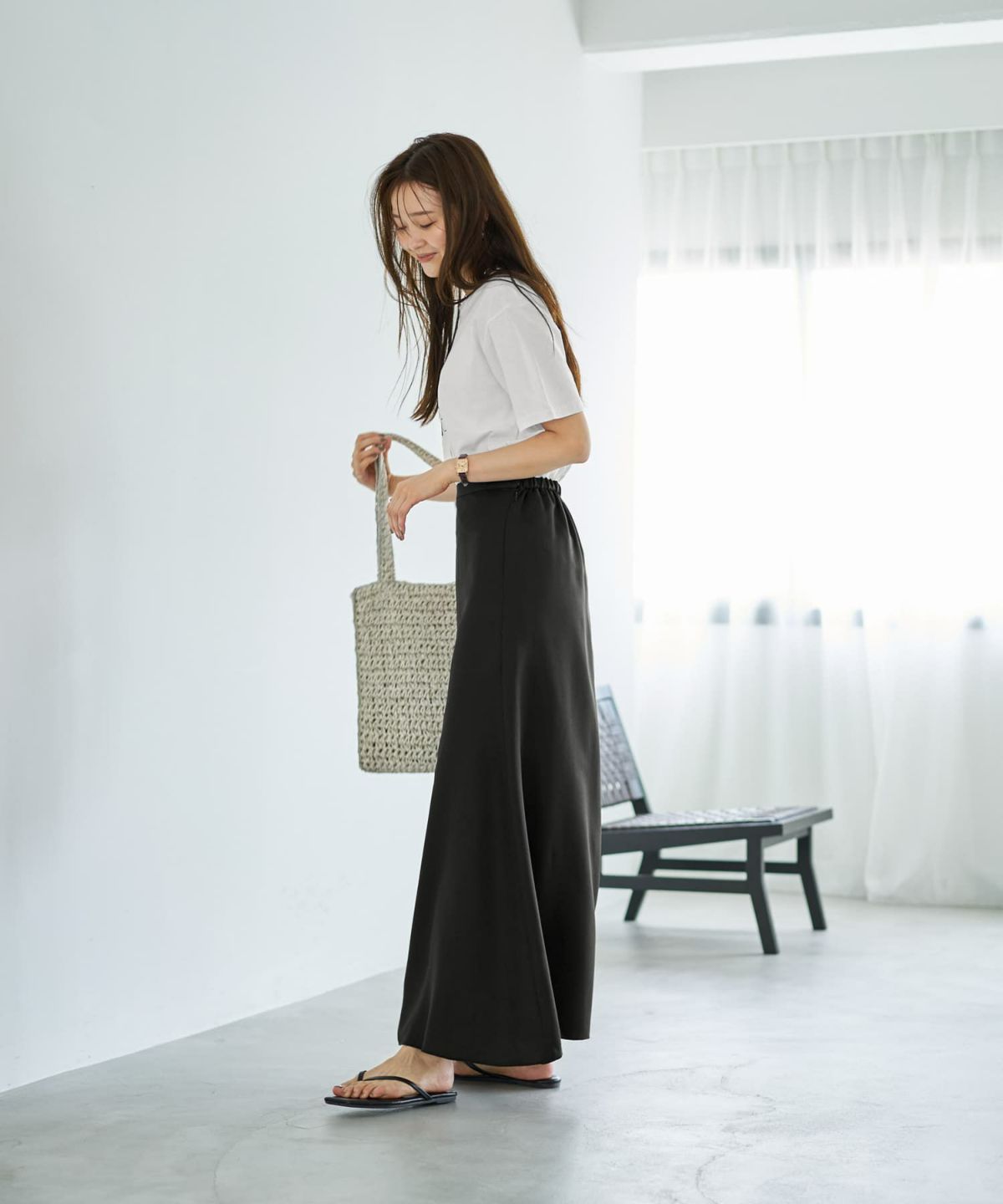 着用イメージ 166cm ホワイト