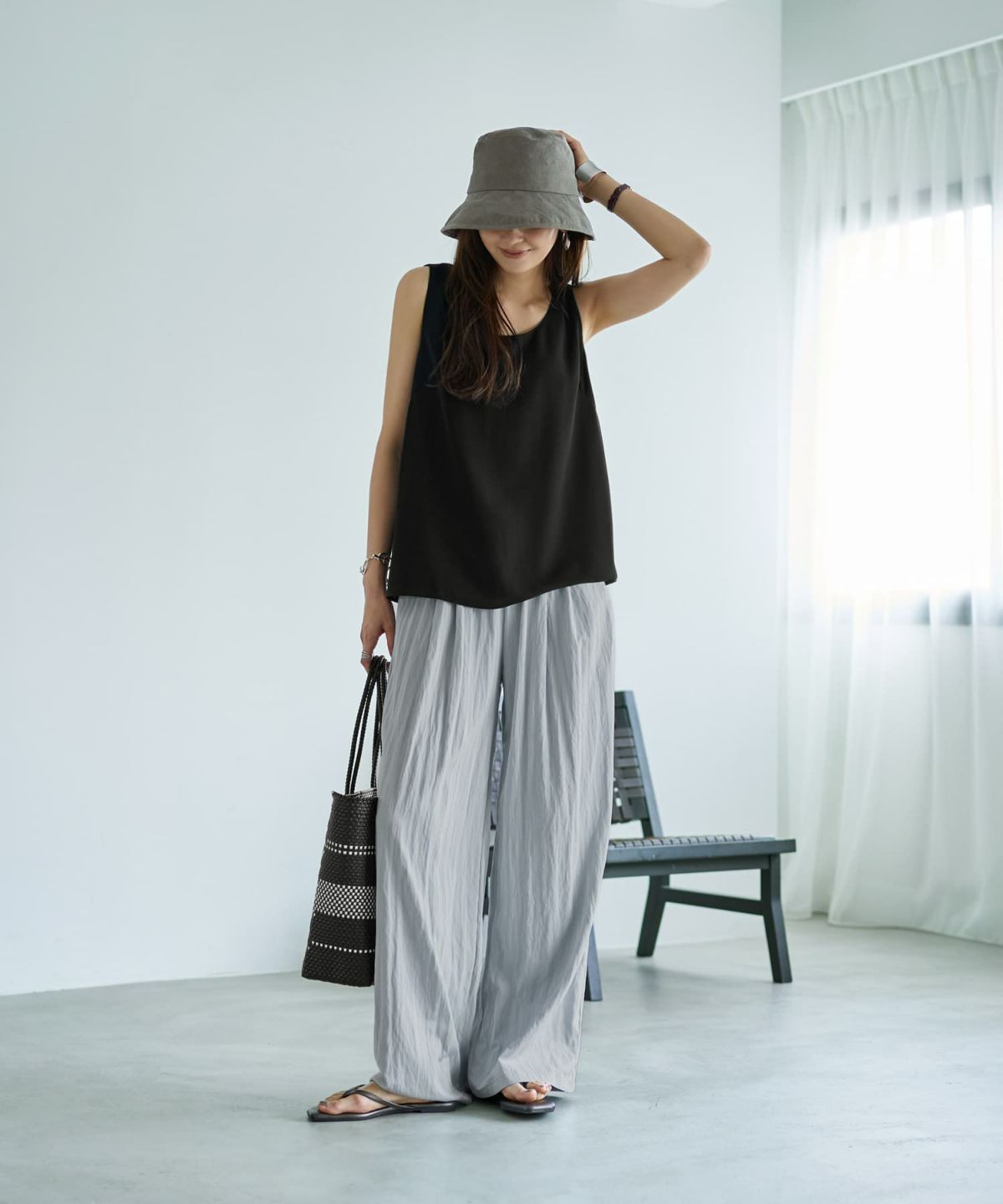 着用イメージ 166cm ダークサンド