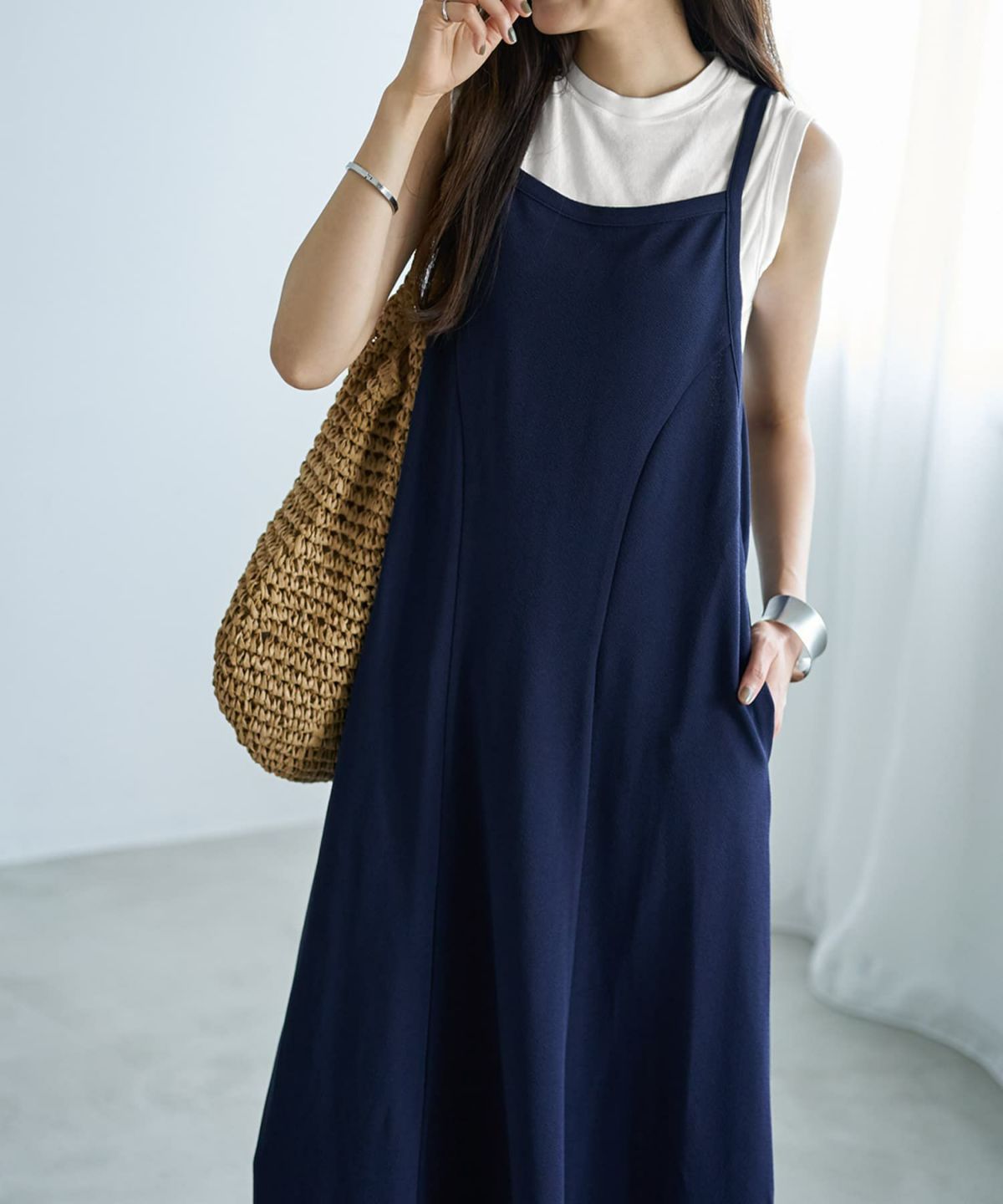 着用イメージ 166cm ネイビー サイズ02