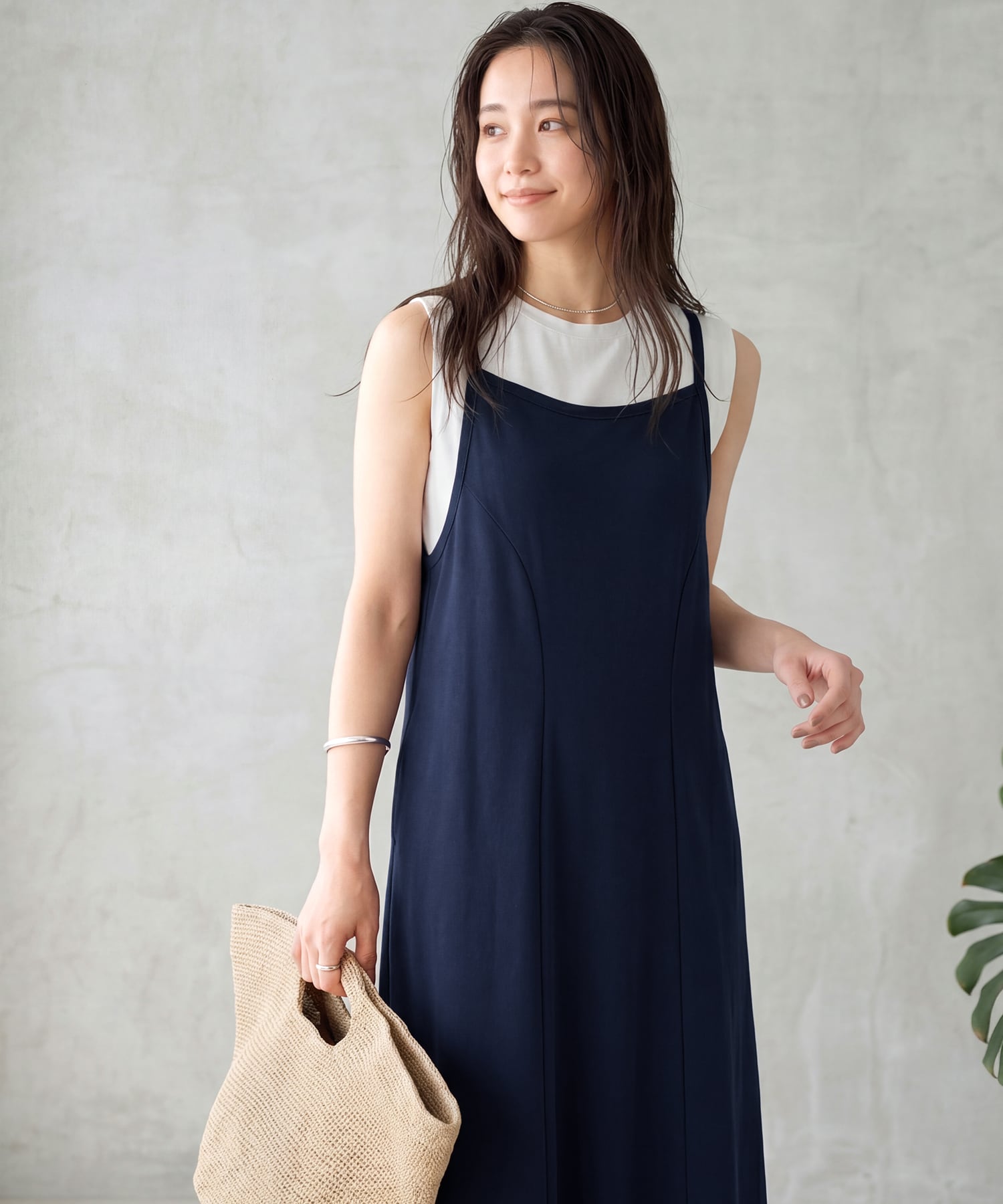 着用イメージ 166cm ネイビー サイズ02