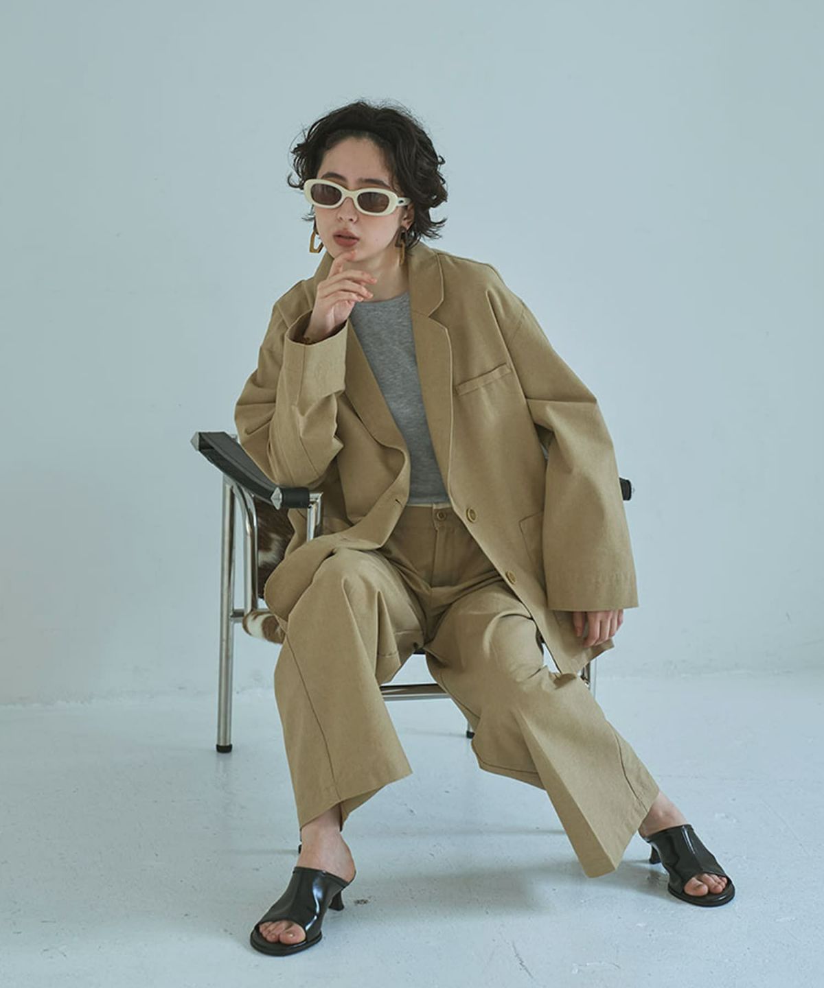 着用イメージ 165cm BEIGE