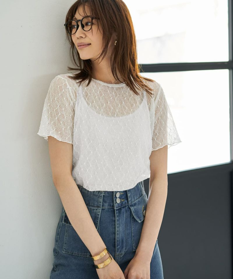 tシャツ 端っこメロウレースTシャツB レディース 端っこメロウレースTシャツB | おしゃれな大人レディース