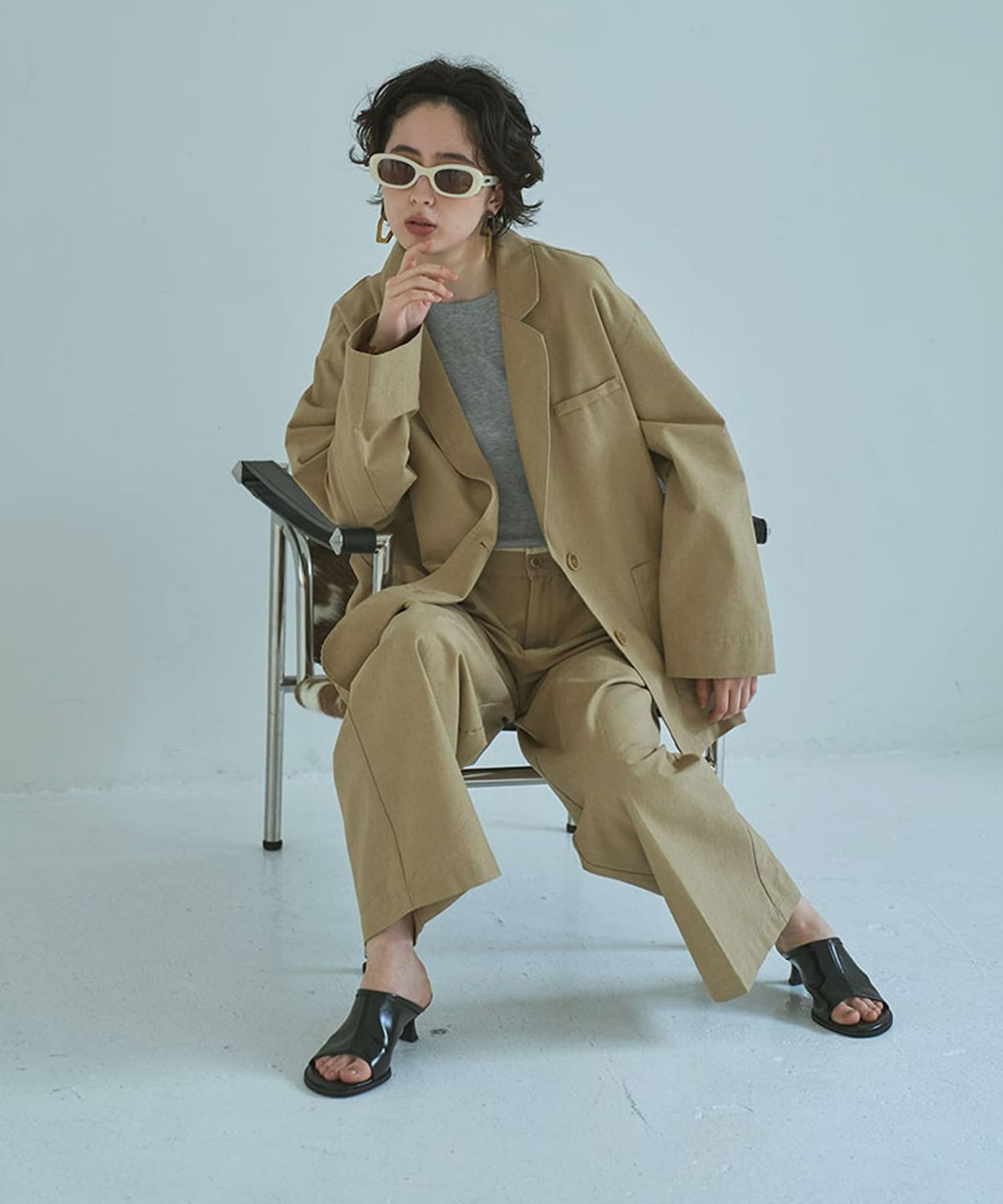 着用イメージ 165cm BEIGE