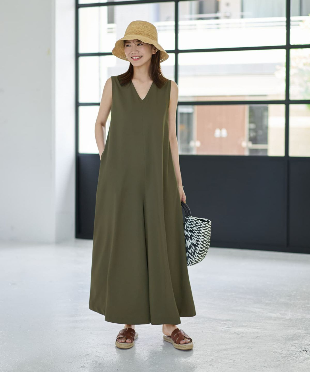 着用イメージ 166cm カーキ サイズ02