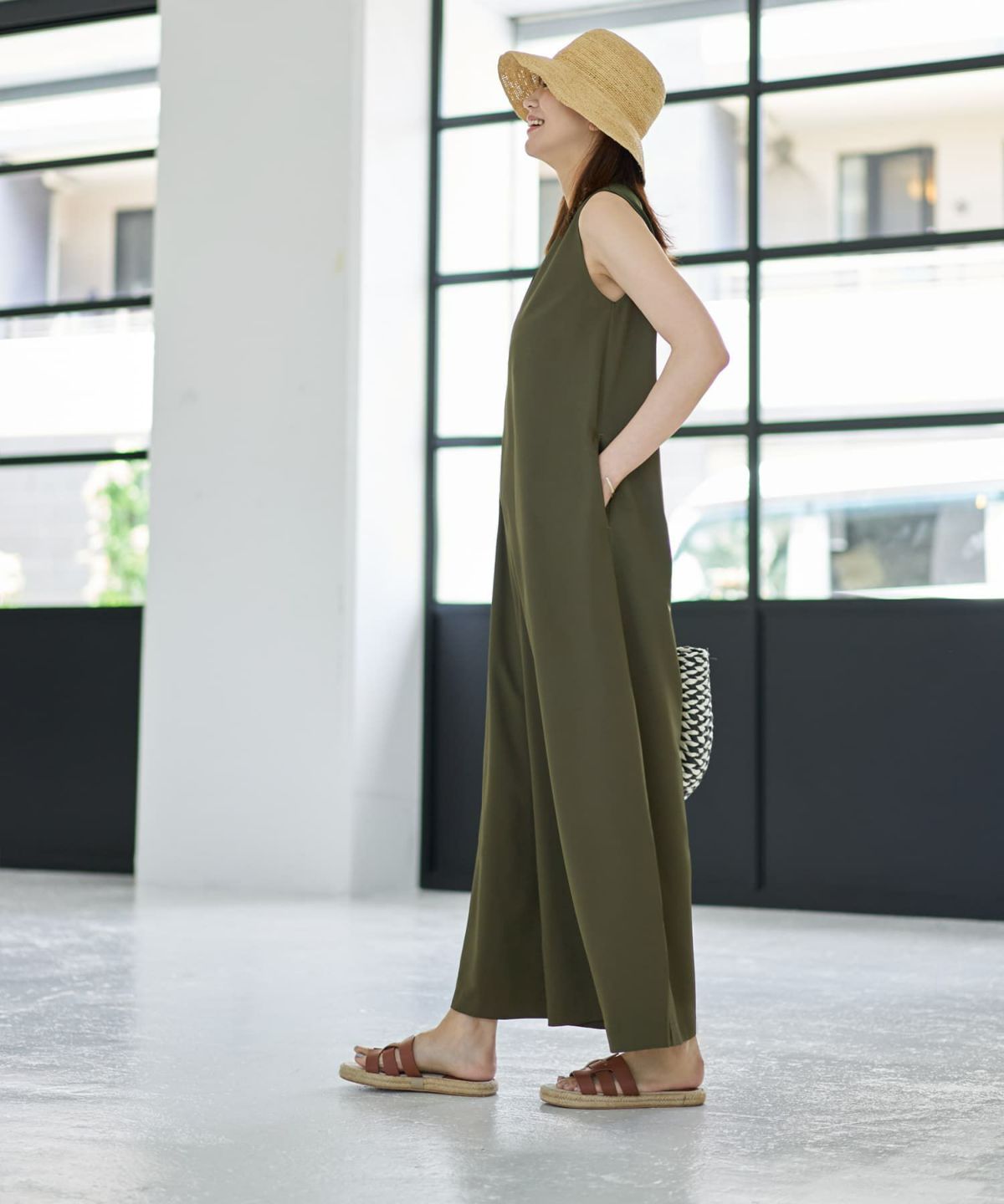 着用イメージ 166cm カーキ サイズ02