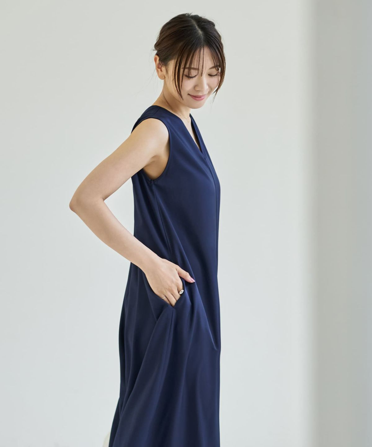 着用イメージ 166cm ネイビー サイズ02