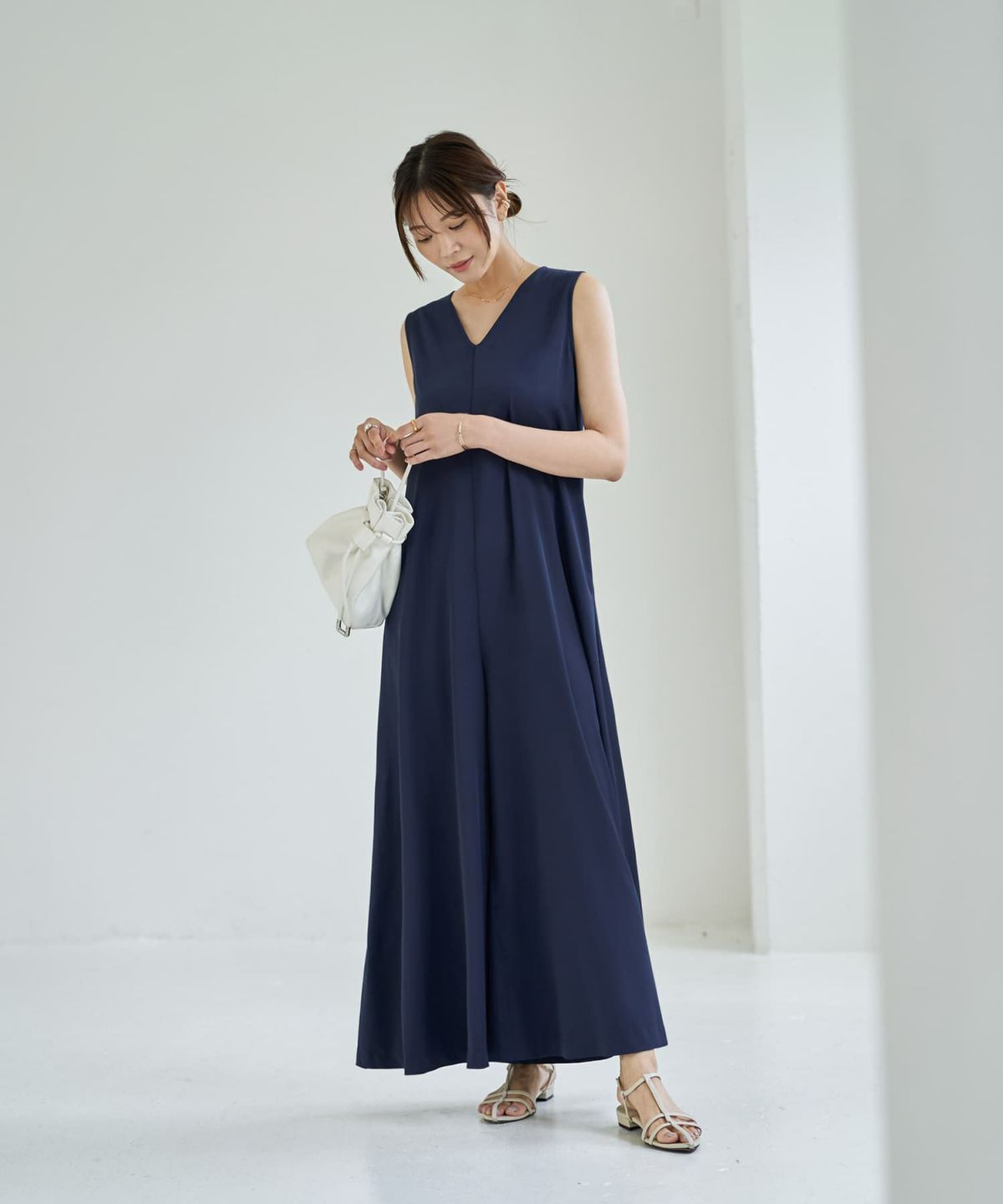 着用イメージ 166cm ネイビー サイズ02