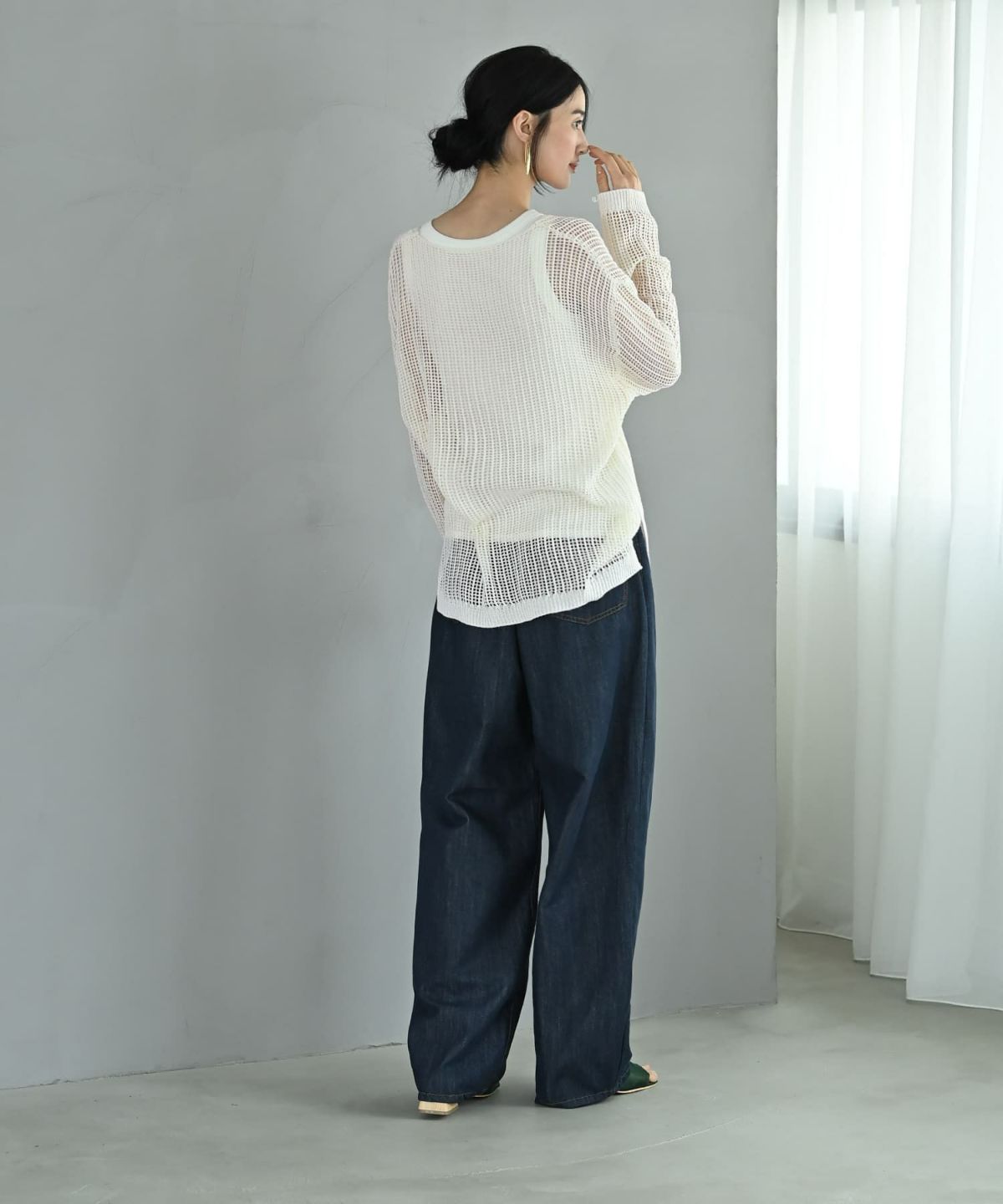 着用イメージ 170cm アイボリー