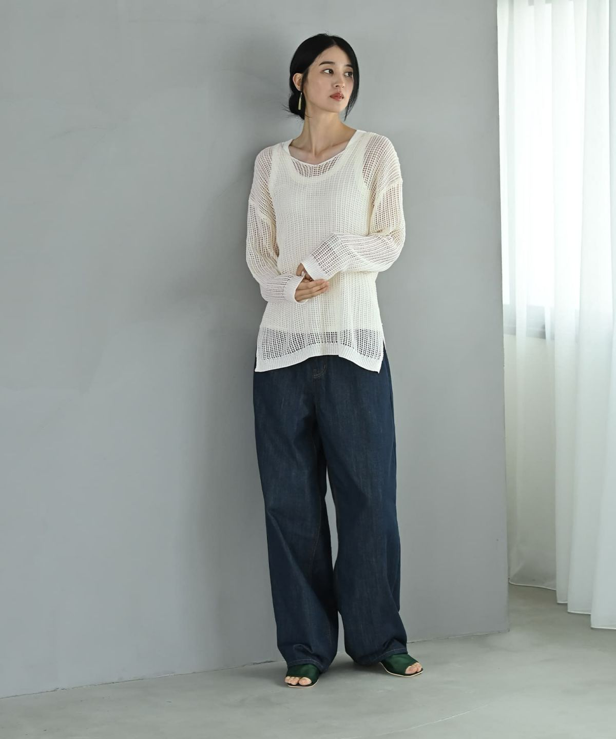 着用イメージ 170cm アイボリー