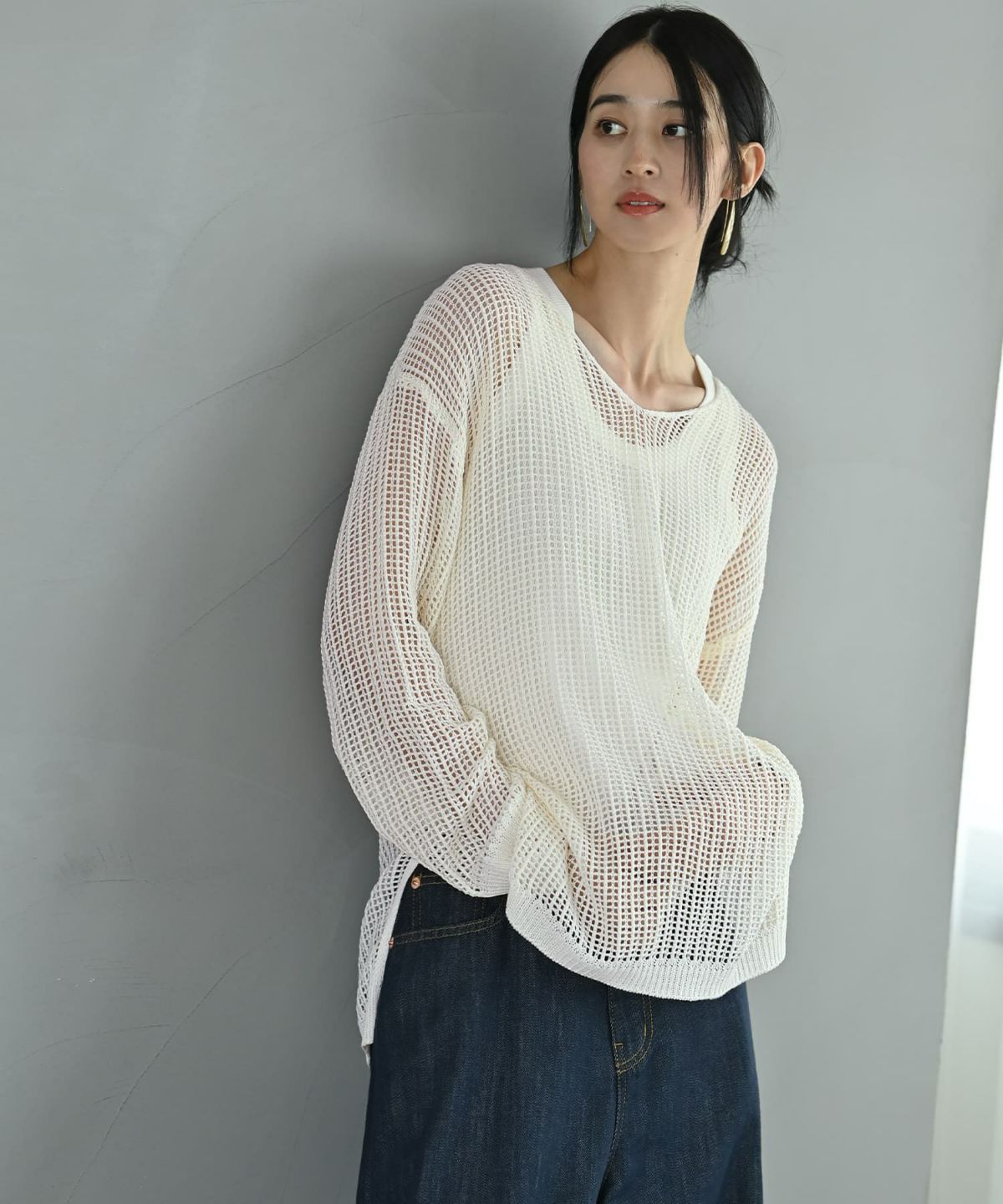 着用イメージ 170cm アイボリー