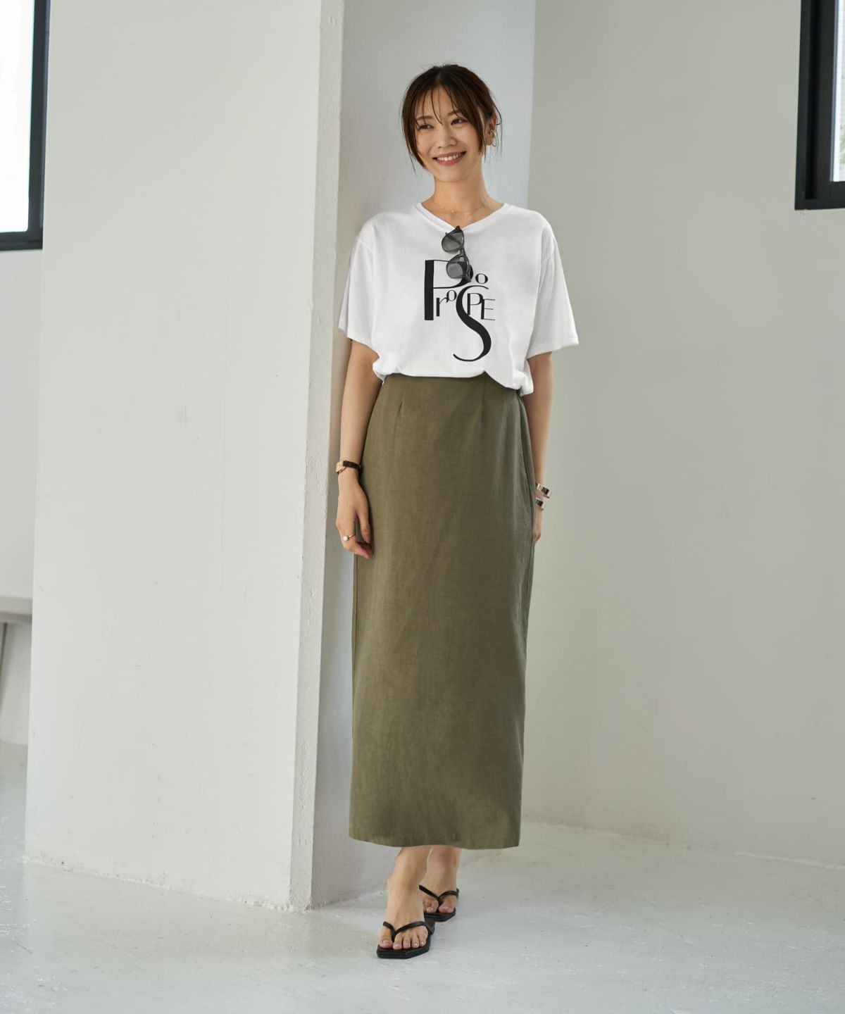 着用イメージ 166cm カーキ サイズ02