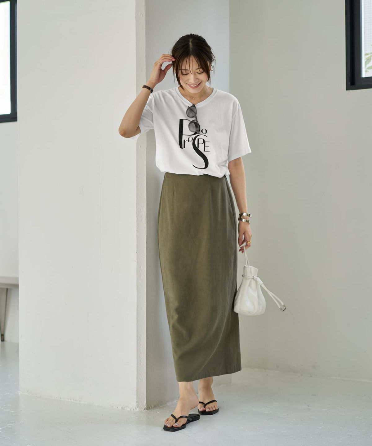 着用イメージ 166cm カーキ サイズ02