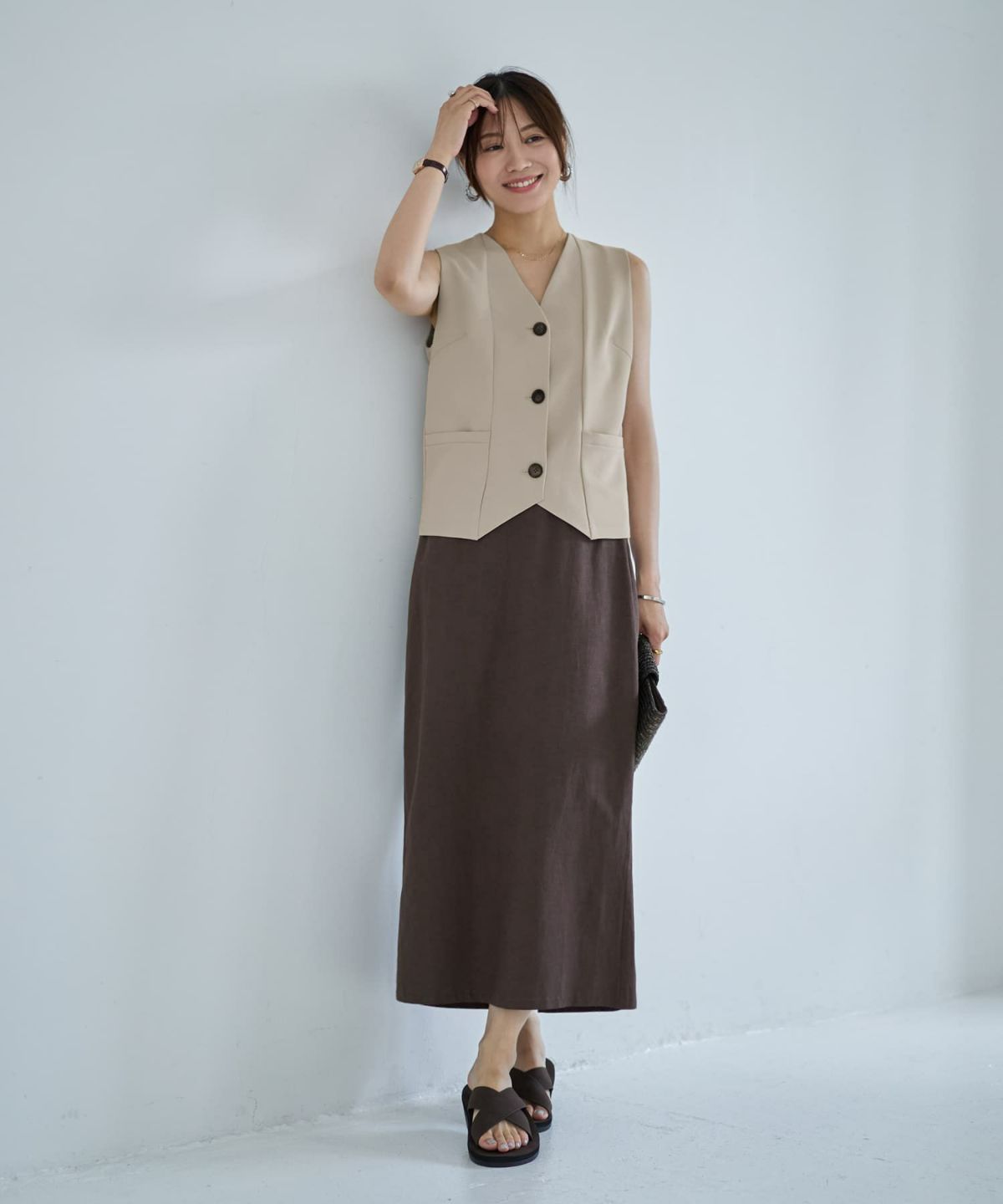 着用イメージ 166cm セピアブラウン サイズ02