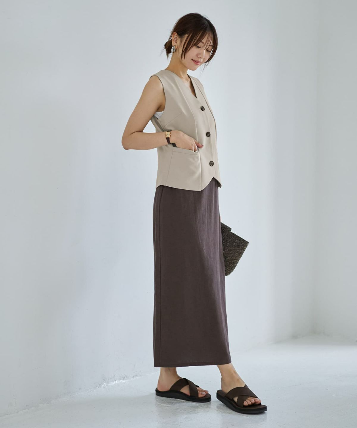 着用イメージ 166cm セピアブラウン サイズ02