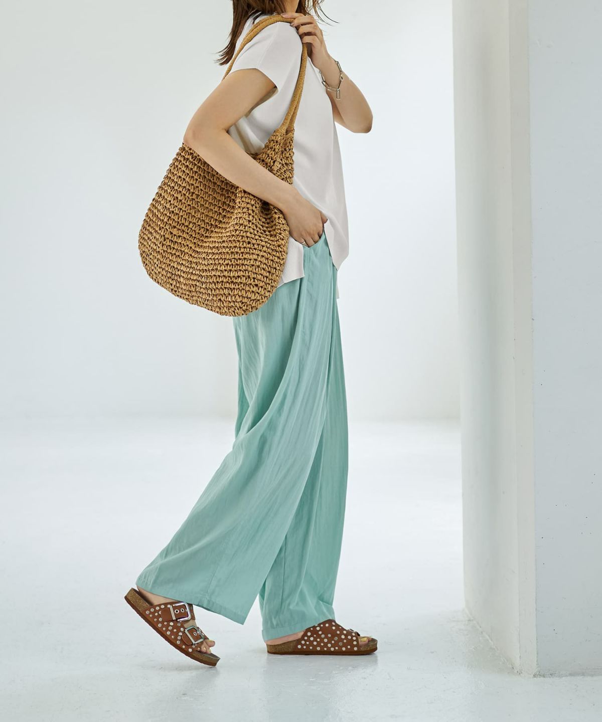 着用イメージ 166cm ダークミント