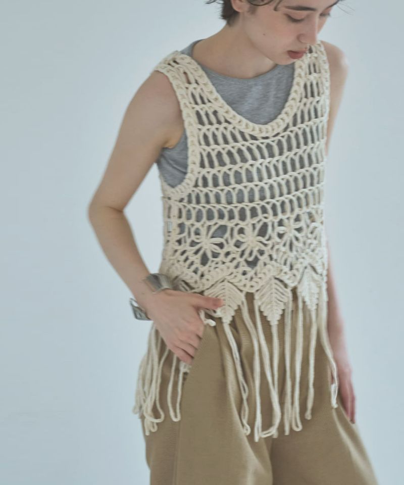 アンバーグリーム Fringe Vest Sweater フリンジ ベスト アンバーグリームFringe Vest Sweater/フリン ジベストセーター