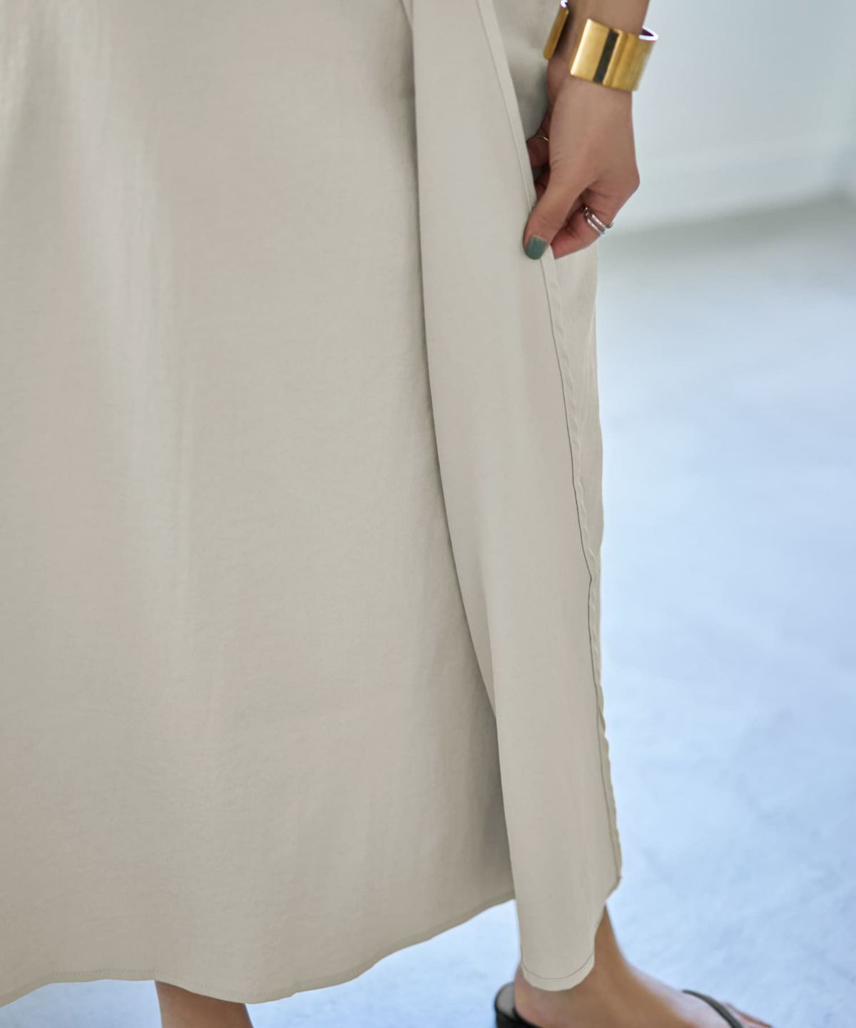 着用イメージ 167cm グレージュ