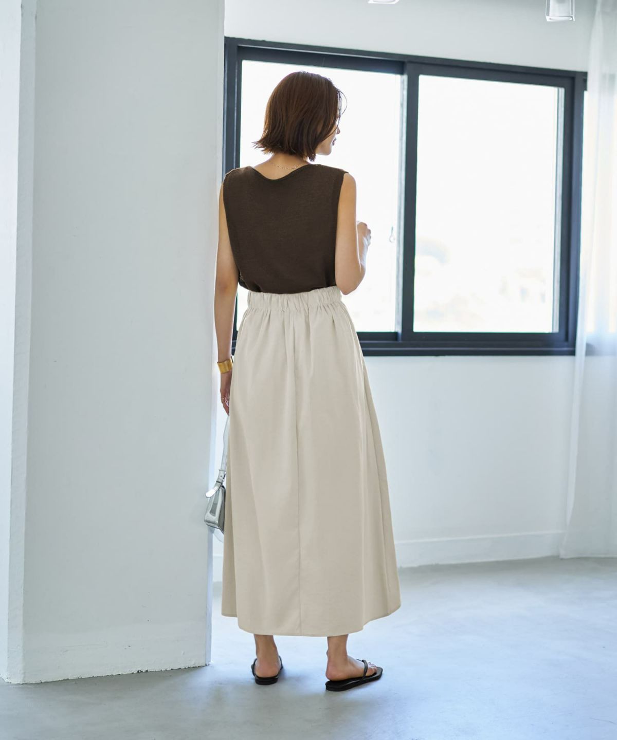 着用イメージ 167cm グレージュ