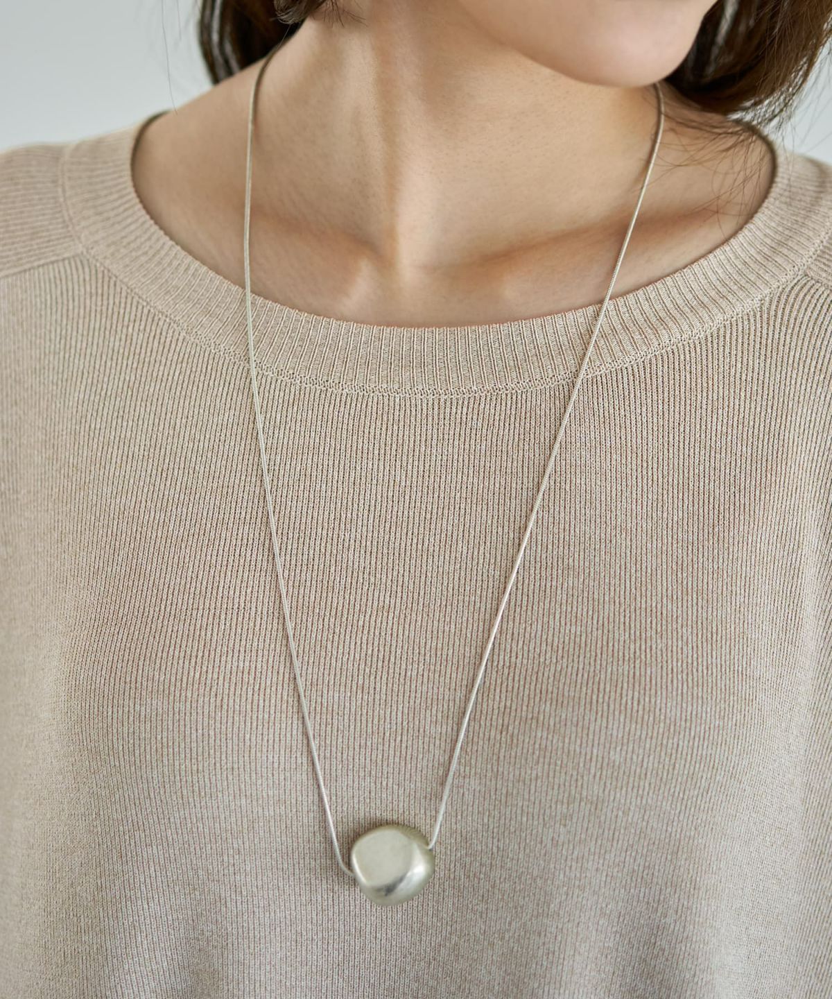 着用イメージ 166cm サンドベージュ×アイボリー