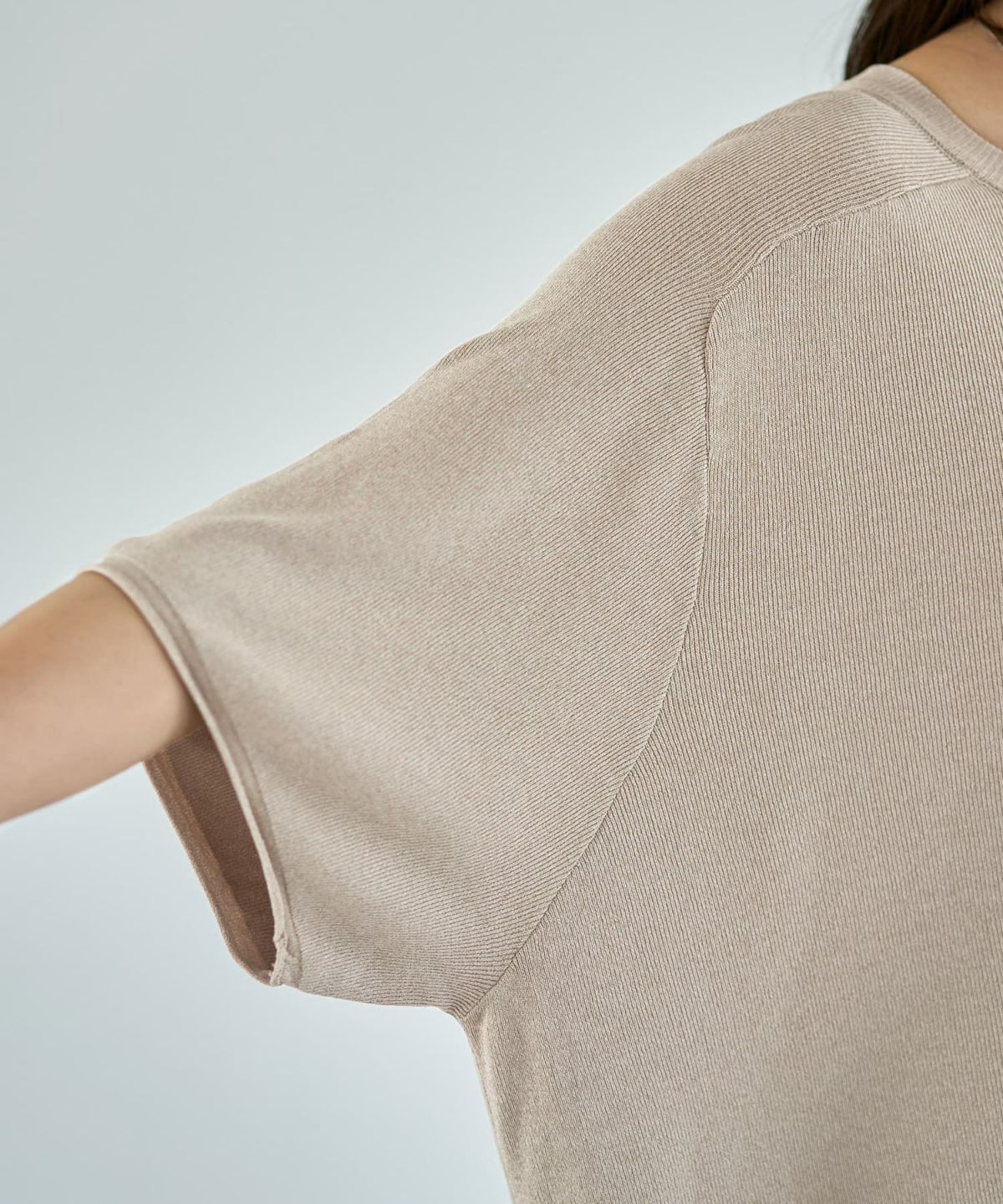 着用イメージ 166cm サンドベージュ×アイボリー