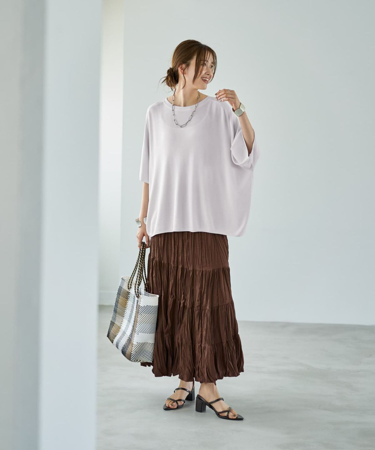 ラベンダー×ブラウン