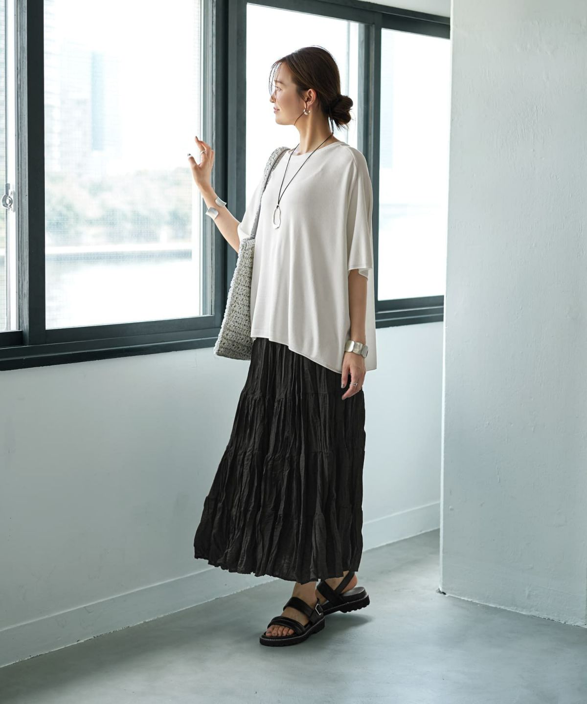 アイボリー×ブラック(94cm丈)