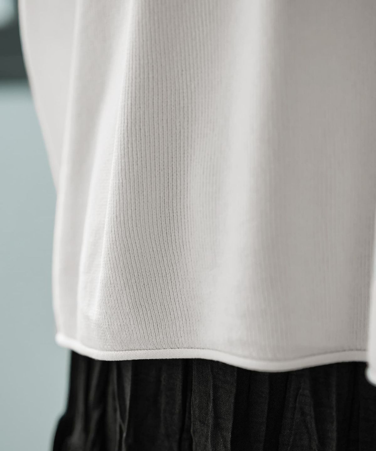 着用イメージ 166cm アイボリー×ブラック