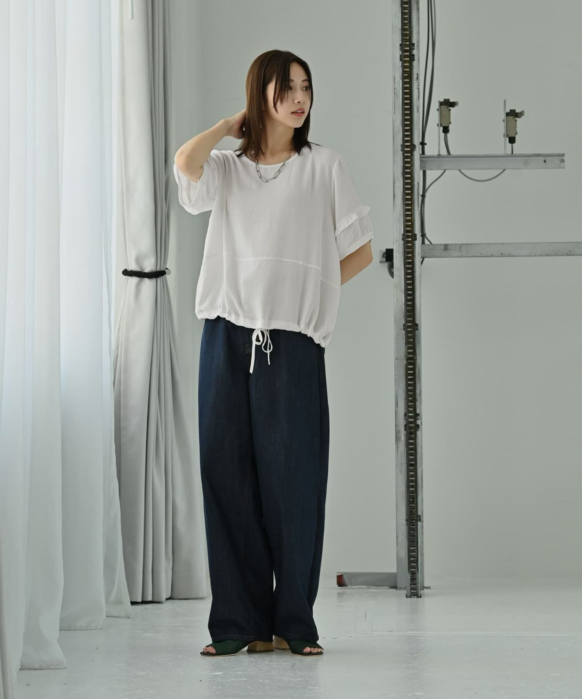 着用イメージ 172cm ホワイト