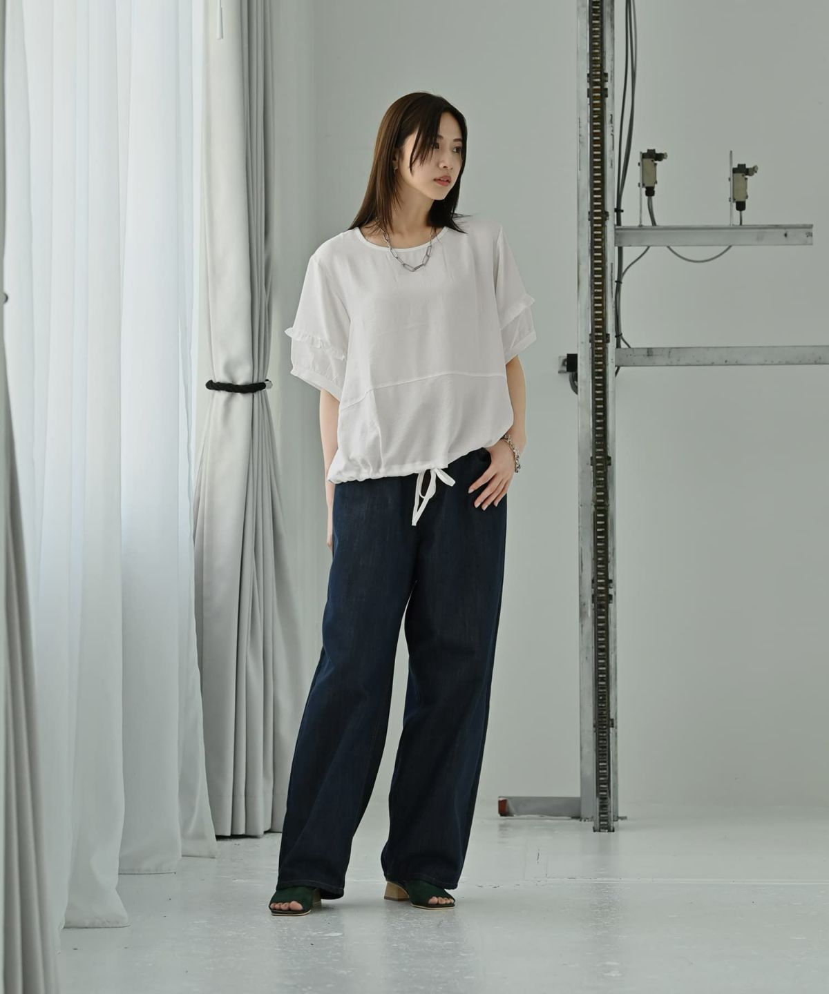 着用イメージ 172cm ホワイト