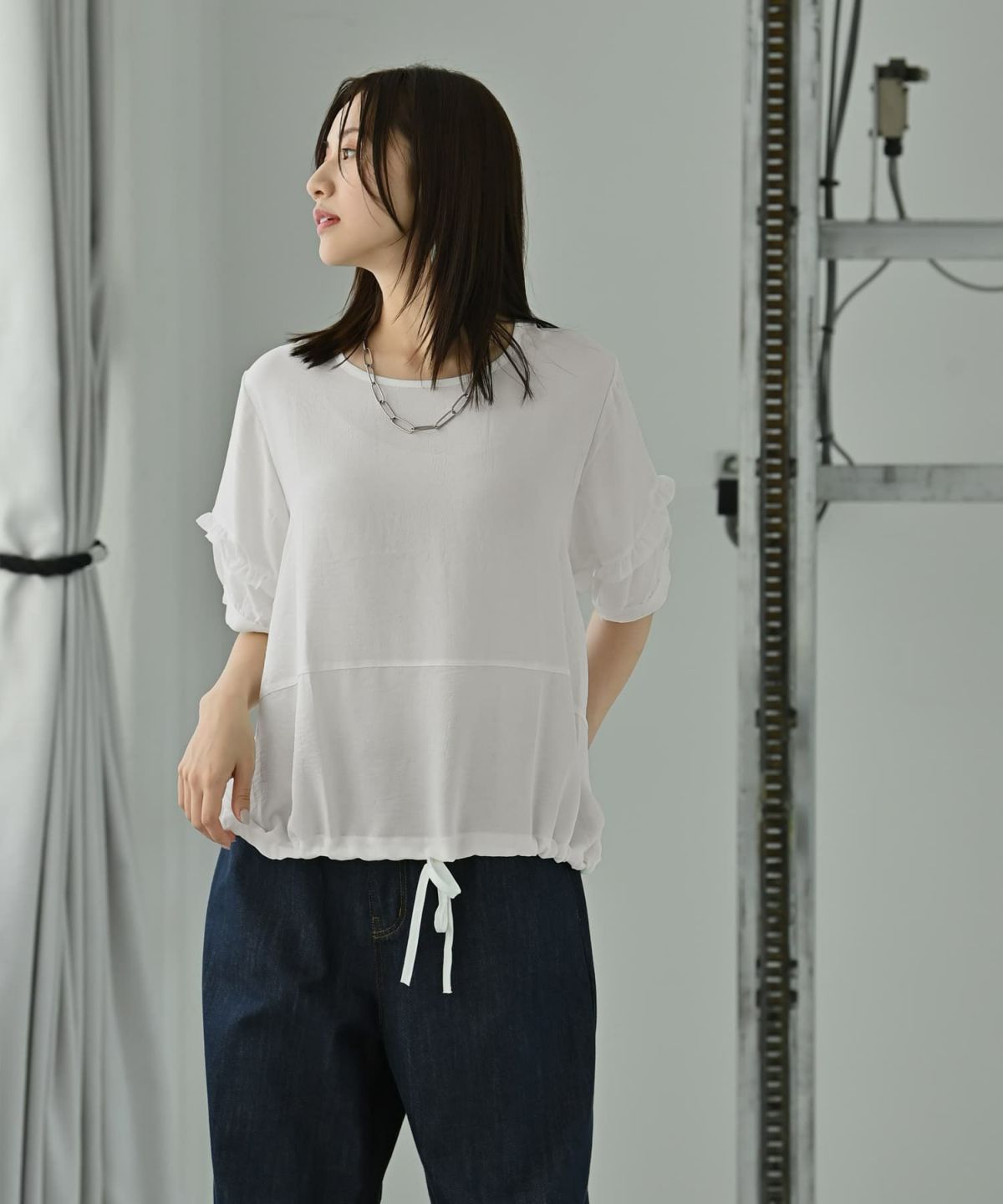 着用イメージ 172cm ホワイト