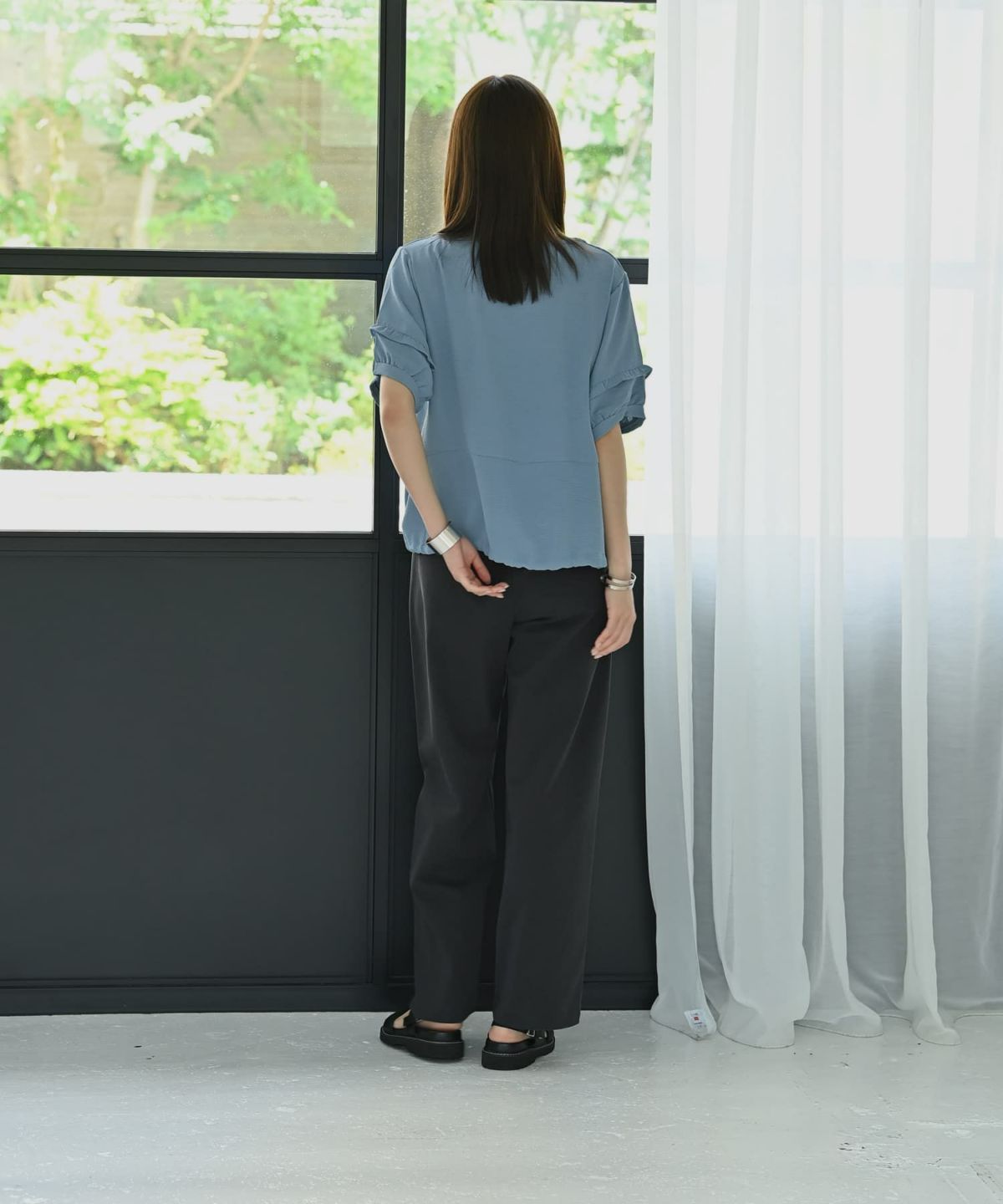 着用イメージ 172cm ブルー