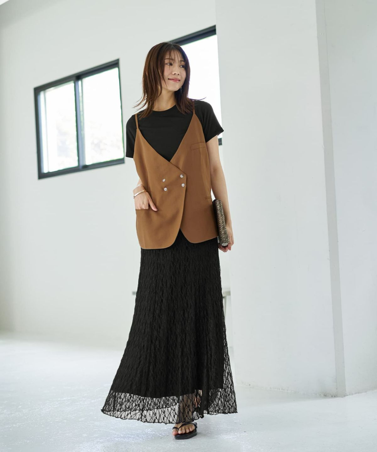 着用イメージ 166cm シナモン