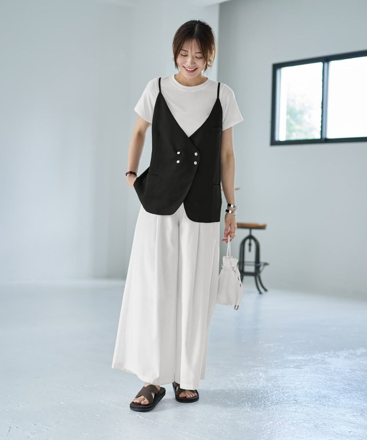 着用イメージ 166cm ブラック