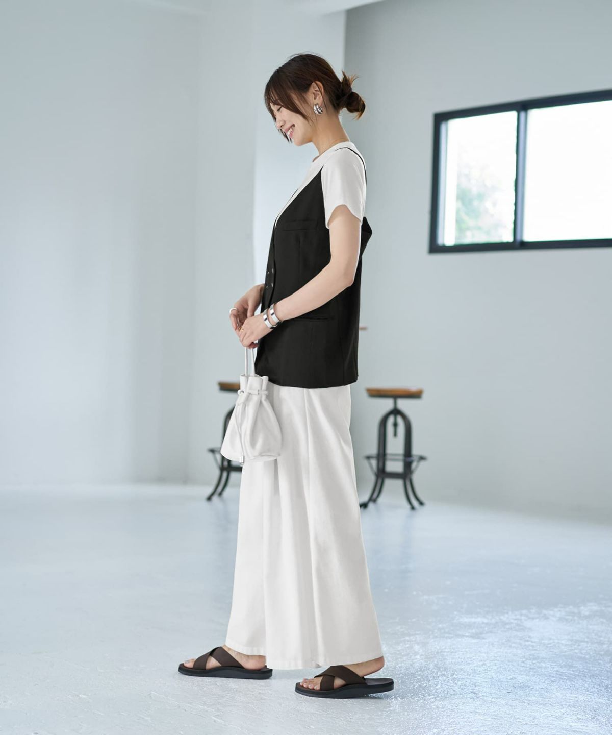 着用イメージ 166cm ブラック